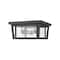 Z-Lite Seoul 3 Light Outdoor Flush Ceiling Mount Fixture, Black & Clear 571F-BK - alternate 3